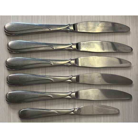 Yamazaki FLORIAN Knives 5 dinner & 1 butter 8/8 Stainless Steel Japan - Picture 1 of 4